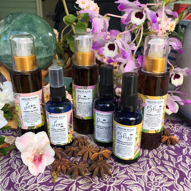 Herbal Sprays, perfumes and oils.