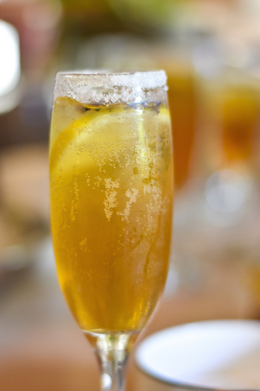 Happy Hot day drinks. Recipe for refreshing Lavender and ginger summer spritz drink