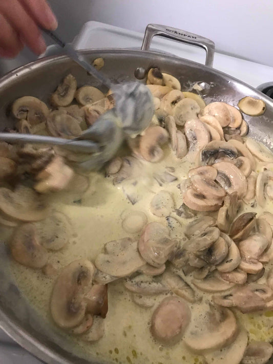 Medicinal creamy  mushroom sauce recipe from our long table wellness day