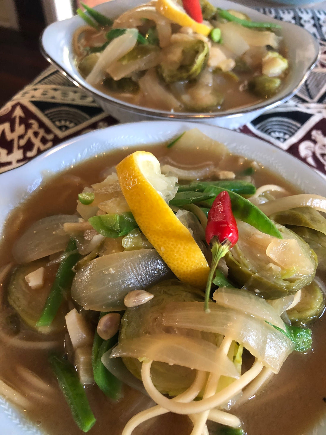 The perfect flu soup recipe with Ginger, ramen, miso and lemon.