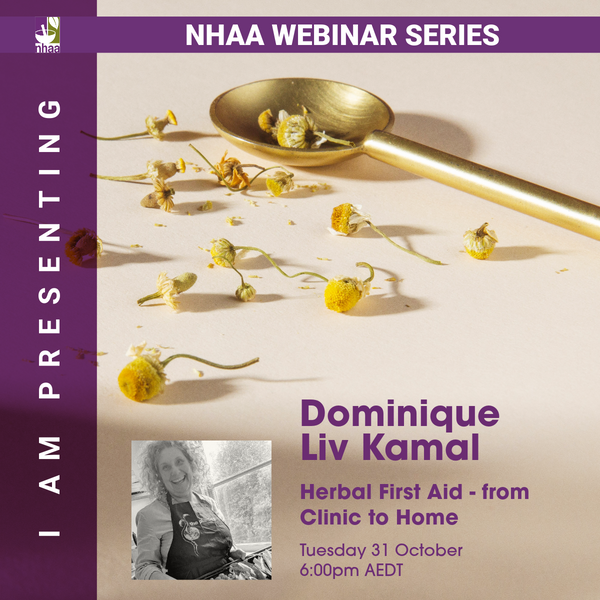What is Herbal First Aid?  Webinar with NHAA in October with Dominique. We invite you to book now.