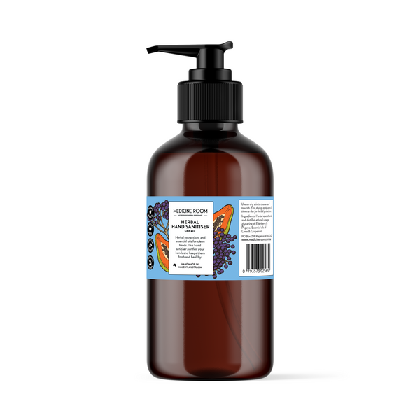 Herbal hand sanitiser available now.